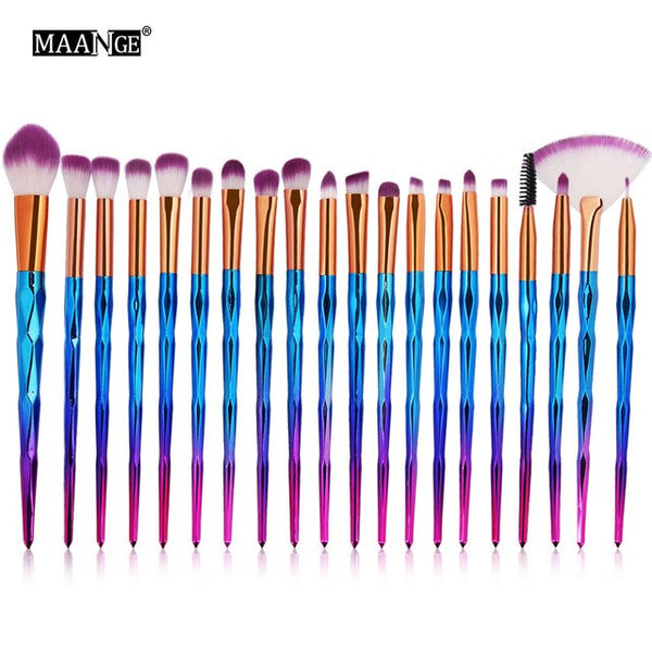 7-20Pcs Diamond Makeup Brushes Set Powder Foundation