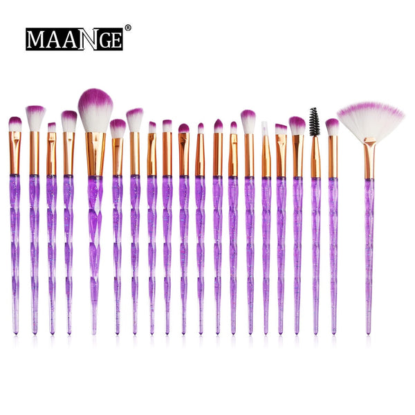 7-20Pcs Diamond Makeup Brushes Set Powder Foundation