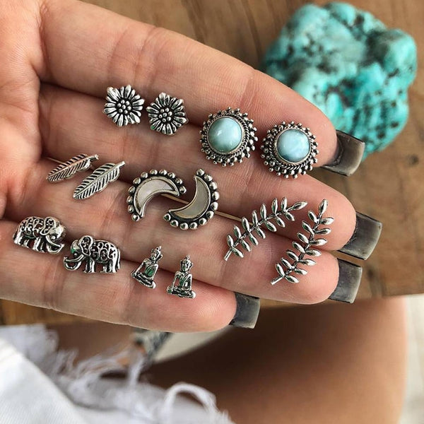 7 Pairs / Set  Earring Set Women Charm Clothing Jewelry