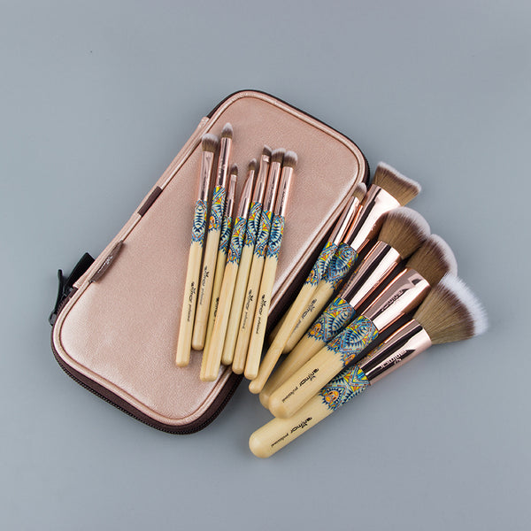 NEW 12PCS Make Up Brush Bamboo Nylon Foundation Blush Eye Shadow Concealer Makeup Brushes Set