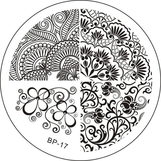 BORN PRETTY Round Nail Stamping Plate Geometry Catcher Feather Ballet Swan Dream Flower Manicure Nail Art Image Template
