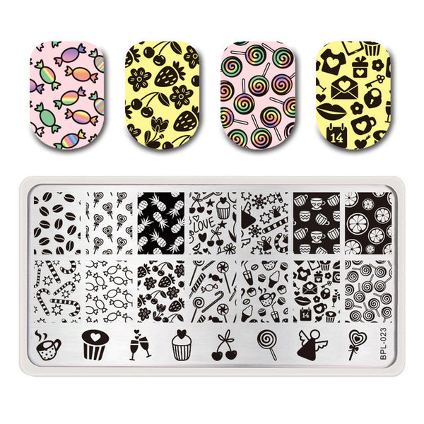 BORN PRETTY Summer Pattern Nail Stamping Template Summer Fruit Leaf Image Rectangle Nail Art Stamp Plate