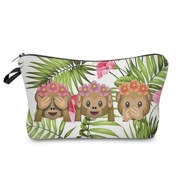 Women Cosmetic Bags 3D Printed Makeup