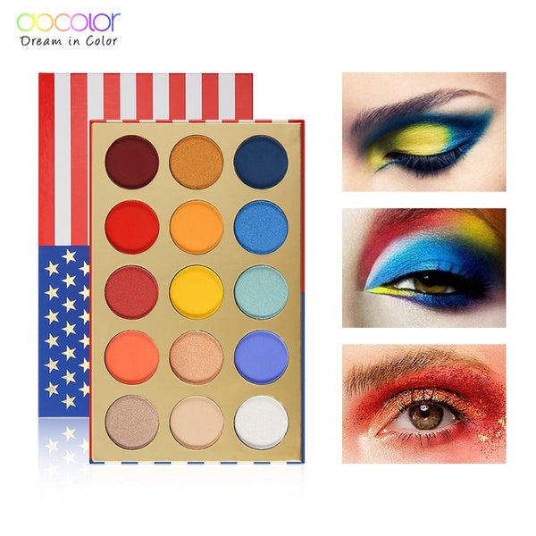Docolor 15 Colors Shimmer Matte Eye Shadow Waterproof Makeup Palette Set Nude Natural Eyshadow Glitter Pigment Beauty Cosmetics