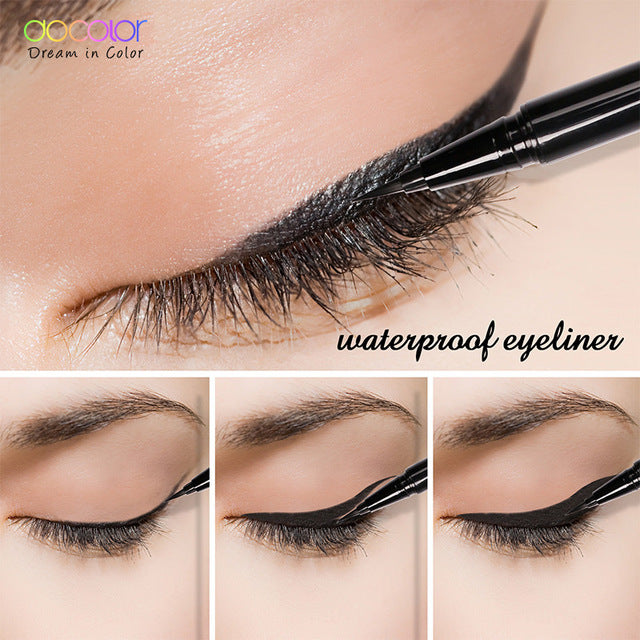 Docolor 1PCS Beauty  Black/ Brown Long-lasting Waterproof  Eyeliner Eye Liner Pen Pencil Makeup Cosmetic Tool