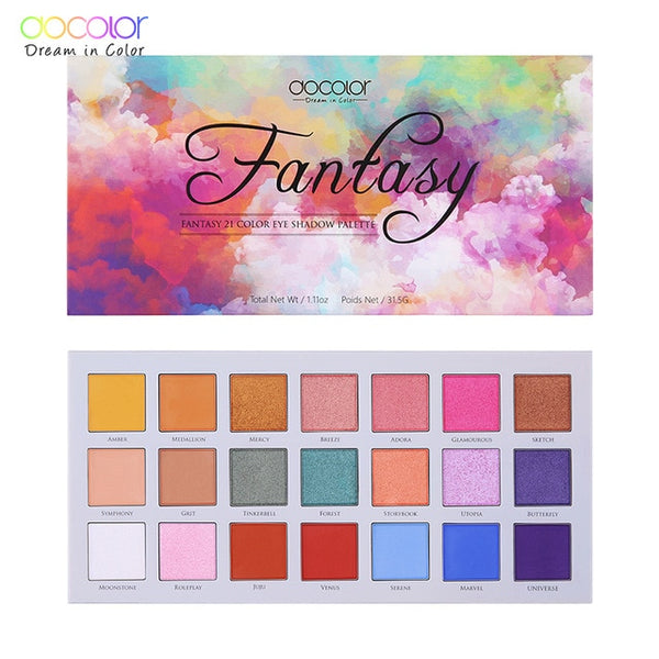 Docolor Eye Makeup Nudes Palette 21 Color Matte Eyeshadow Palette Glitter powder Eye Shadows with 4PCS Eye Shadow Make up Brush