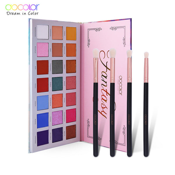 Docolor Eye Makeup Nudes Palette 21 Color Matte Eyeshadow Palette Glitter powder Eye Shadows with 4PCS Eye Shadow Make up Brush