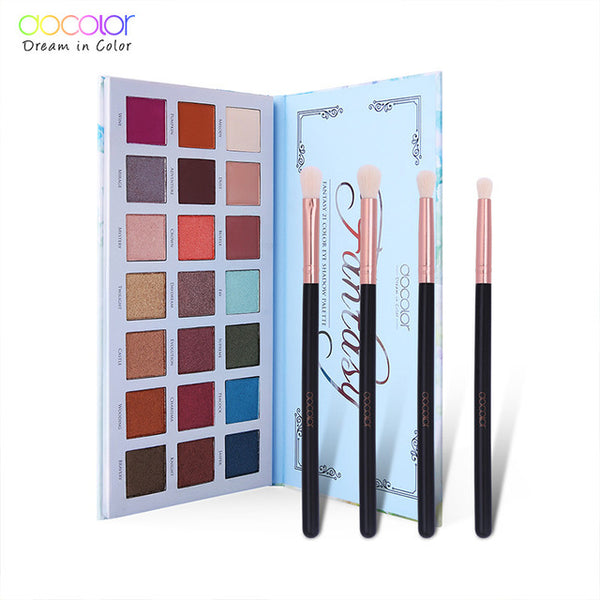 Docolor Eye Makeup Nudes Palette 21 Color Matte Eyeshadow Palette Glitter powder Eye Shadows with 4PCS Eye Shadow Make up Brush