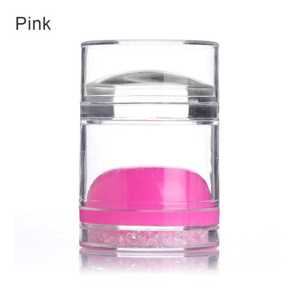 Dual-ended Rhinestone Silicone Nail Stamper for Stamping Plate Candy Nail Color Clear Jelly Head Nail Art Stamper with Scraper