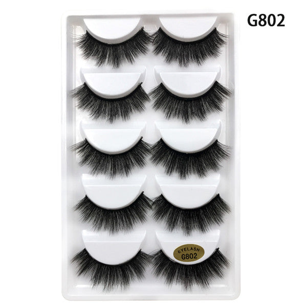 ELECOOL 5 paires 100% vrais faux cils de vison 3D naturel faux cils 3d vison cils doux Extension de cils Kit de maquillage