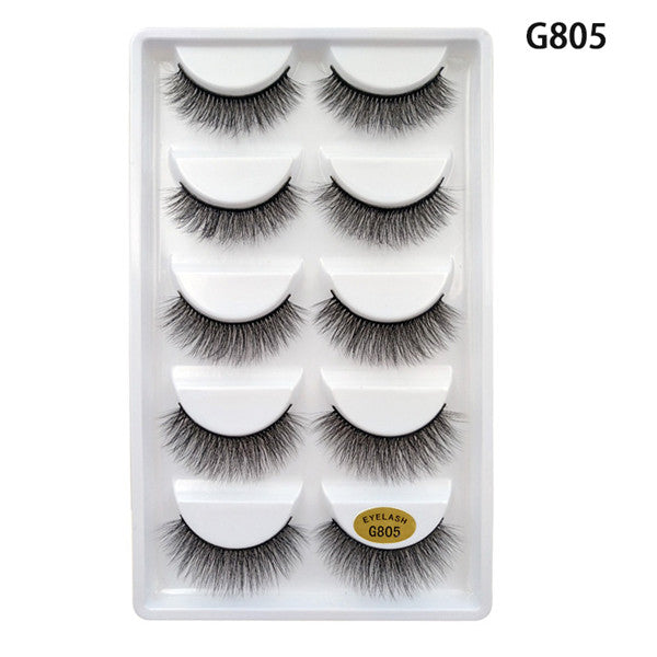 ELECOOL 5 paires 100% vrais faux cils de vison 3D naturel faux cils 3d vison cils doux Extension de cils Kit de maquillage