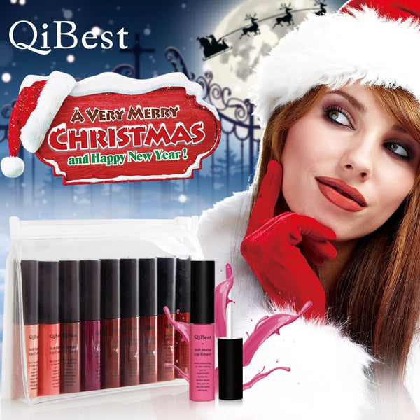 Elegant Lip Gloss 1PC 9 Colors Christmas Waterproof Matte Luminous Shimmer Liquid Long Lasting Lipstick Lip Gloss For All People
