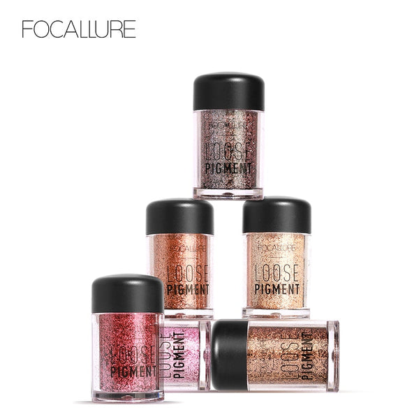 FOCALLURE 18 Colors Glitter Eye Shadow Loose Powder Shimmer Pigment Eyeshadow Makeup