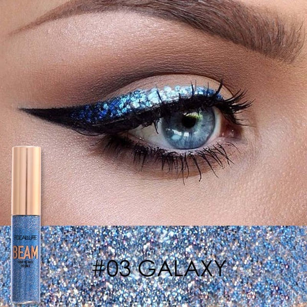 FOCALLURE 5 Colors Glitter Eyeliner Eyeshadow For Easy to Wear Waterproof Liquid Eyeliner Makeup Glitter Eye Liner