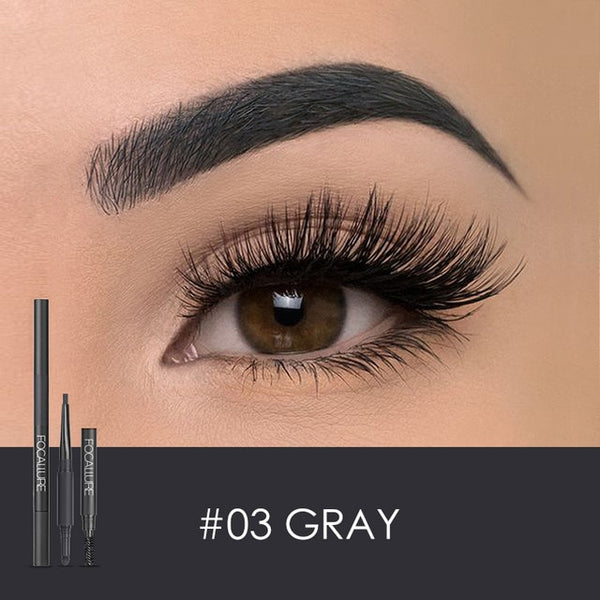 Eyebrow Pencil 3 in 1 Auto Waterproof Eye Makeup
