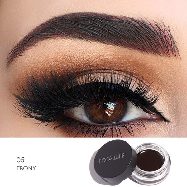 FOCALLURE Eyes Comestic Waterproof Eye Liner Gel Makeup Long Lasting Liquid Eyeliner Cream Eyeliner Makeup Set + Black Brush
