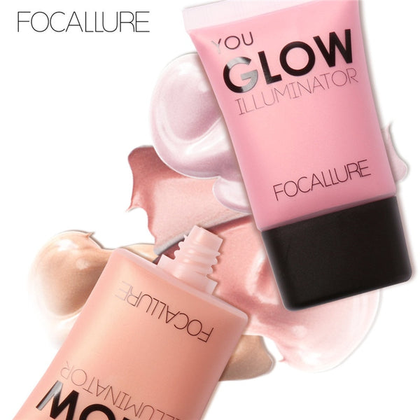 FOCALLURE Glow Liquid Illuminatore Face Body Highlighter Cream for Shimmer Skin Perfector Primer
