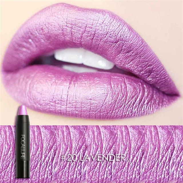 New 8 Metallic Lip Colors Sexy Party Lip Color Lip Stick Matte Lip Gloss Long-lasting Lipsticker