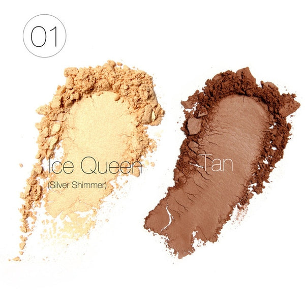 FOCALLURE Shimmer Bronzer and Highlighters Powder Makeup Concealer Highlighter for Face Stick Palette Makeup Contour