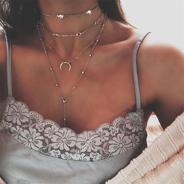 Necklace Set Women Charm Party Silver Necklace Jewelry Gift
