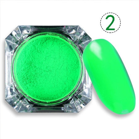 Fluorescent Nail Pigment Neon Phosphor Powder 2g Summer Glitter Powder Dust Manicure Nail Art Decorations