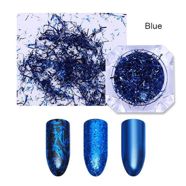 Gold Silver Nail Strip Wire Mirror Metal Line Irregular Sequin Glitter Flakies UV Gel 3D Nail Decoration