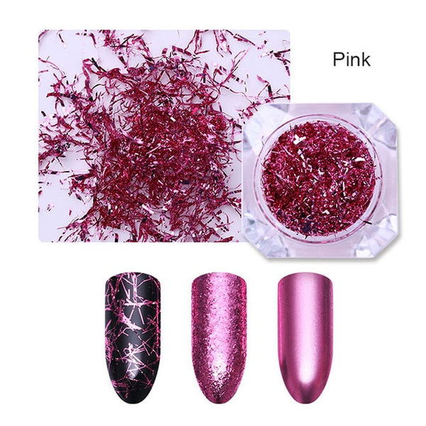 Gold Silver Nail Strip Wire Mirror Metal Line Irregular Sequin Glitter Flakies UV Gel 3D Nail Decoration