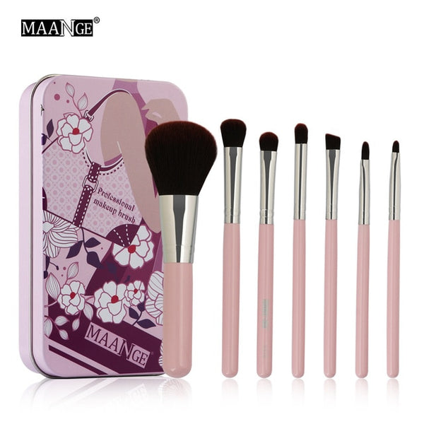 HOT 7Pc/set Mini Makeup brush Set Eye Lip Face Powder Portable Travel Beauty Make Up