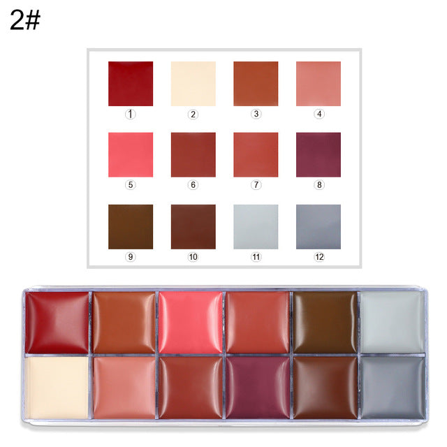 NEW 12 Colors Flash Tattoo Face Body Paint Oil Painting Art Halloween Party Beauty Makeup