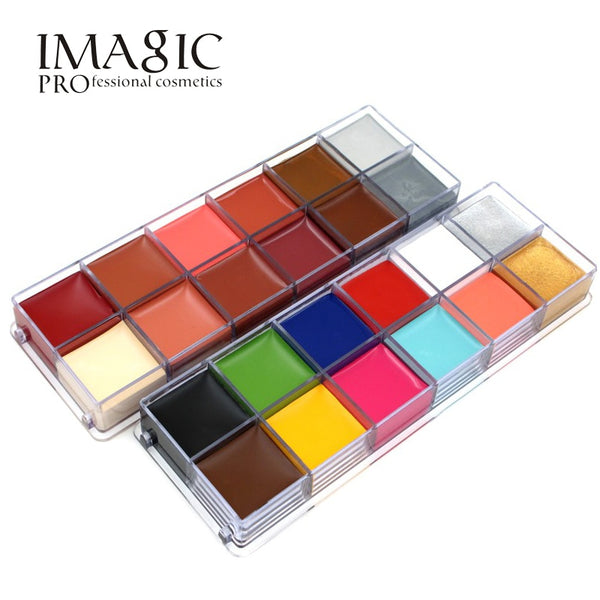 NEW 12 Colors Flash Tattoo Face Body Paint Oil Painting Art Halloween Party Beauty Makeup