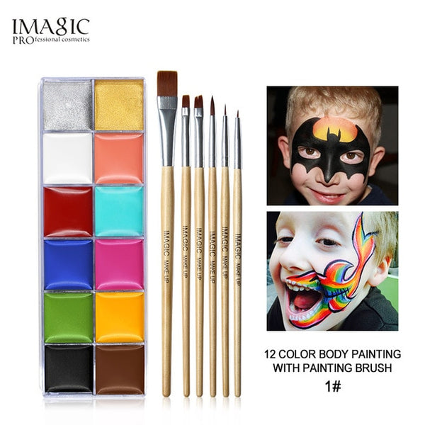 NEW  12 Colors Flash Tattoo Face Body Paint Oil Painting Art use in Halloween Party