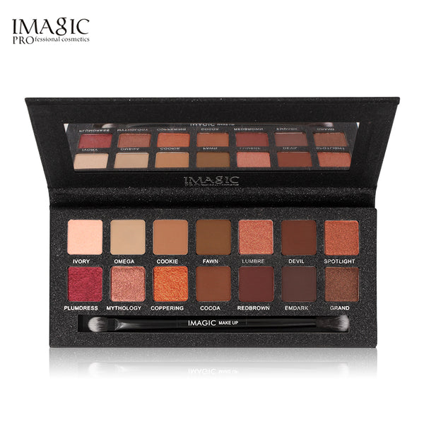 IMAGIC 14 Colors Shimmer Eyeshadow Palette Matte Eye Shadow in One Palette Whit Brush Makeup Eyeshadow  Set for Beauty Cosmetics