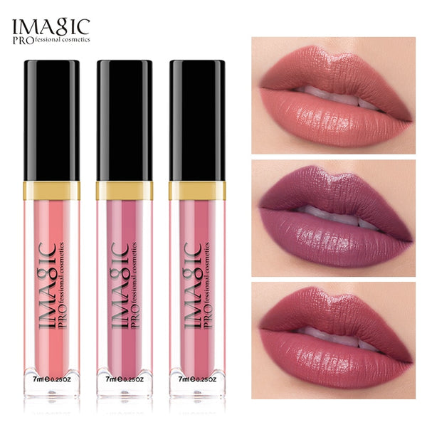 IMAGIC 3PCS Matte Waterproof Lip Balm, Lip Gloss Lasting Matte Bare Lipstick Set