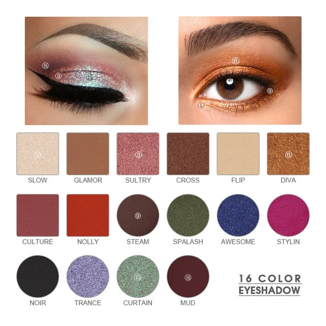 IMAGIC Eye shadow Pallete Makeup 16 Colors Waterproof Eyeshadow Professional Cosmetics