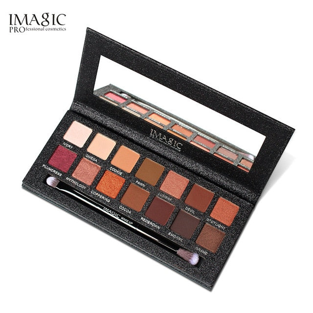 IMAGIC  Eyeshadow Palette 14 Colors Eyes Shimmer Matte Eyeshadow Makeup Light Eye Shadow Palette Shades With Brush