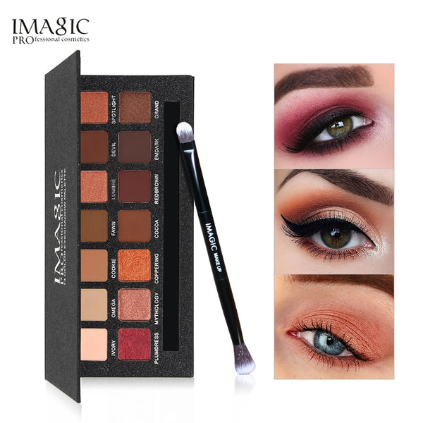 IMAGIC  Eyeshadow Palette 14 Colors Eyes Shimmer Matte Eyeshadow Makeup Light Eye Shadow Palette Shades With Brush