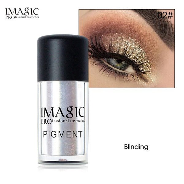 IMAGIC  Glitter Eyeshadow Palette Fashion Shining Metals Powder Shimmer Eye Shadow Pigments Makeup Easy to Wear