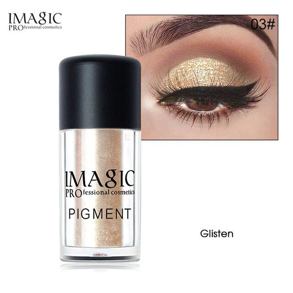 IMAGIC  Glitter Eyeshadow Palette Fashion Shining Metals Powder Shimmer Eye Shadow Pigments Makeup Easy to Wear
