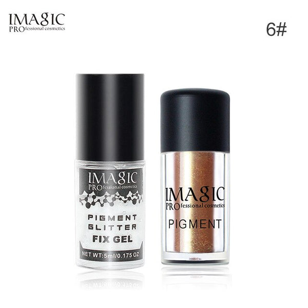 IMAGIC  Glitter Eyeshadow Palette Fashion Shining Metals Powder Shimmer Eye Shadow Pigments Makeup Easy to Wear