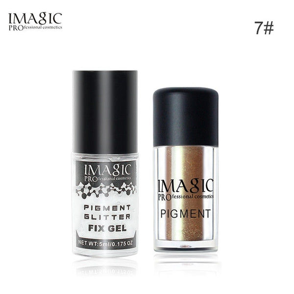 IMAGIC  Glitter Eyeshadow Palette Fashion Shining Metals Powder Shimmer Eye Shadow Pigments Makeup Easy to Wear