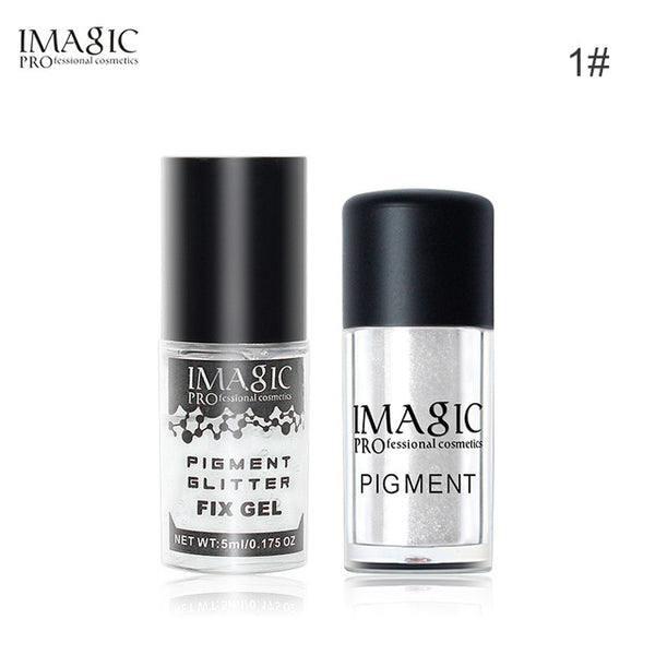 IMAGIC  Glitter Eyeshadow Palette Fashion Shining Metals Powder Shimmer Eye Shadow Pigments Makeup Easy to Wear