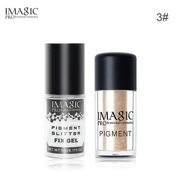 IMAGIC  Glitter Eyeshadow Palette Fashion Shining Metals Powder Shimmer Eye Shadow Pigments Makeup Easy to Wear