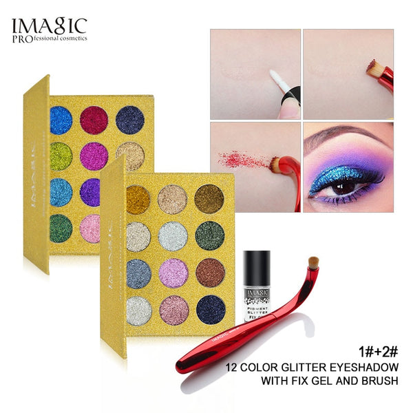 IMAGIC Glitter Injections Pressed Glitters Single Eyeshadow Diamond Rainbow Make Up Cosmetic  Eye shadow Magnet Palette