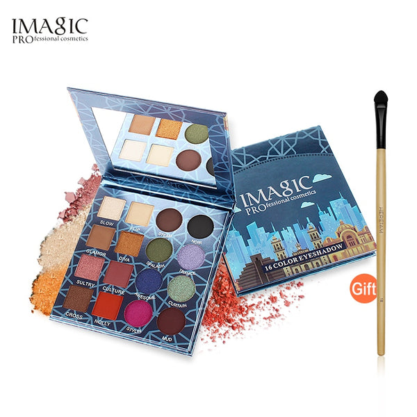 IMAGIC New Arrival Shimmer Eyeshadow Palete 16 Colors Glitte Eye Shadow Long-lasting Easy To Wear Makeup