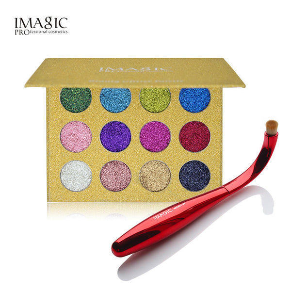 IMAGIC Pearlescent New Eyeshadow Palette Matte Pigment Eye Shadow Loose Powder Luxury Quality Shiny 12 Color