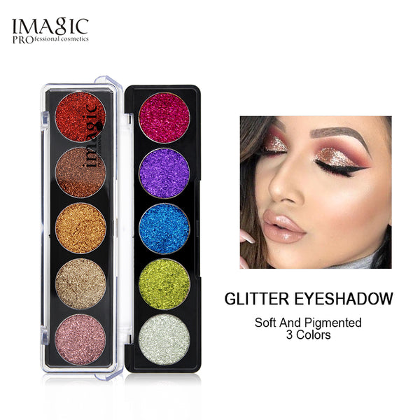 IMAGIC Pressed Glitterinjections EyeShadow  Rainbow EyeShadows Cosmetic Make up Pressed Glitters Diamond  Eyeshadows