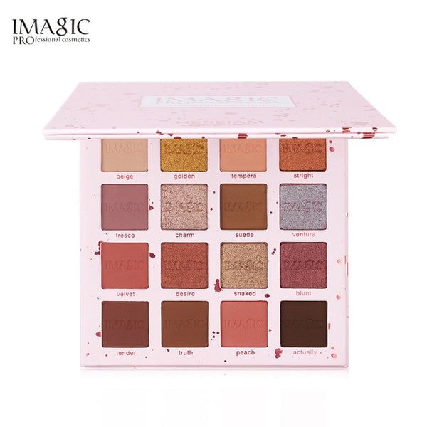 IMAGIC Professional  16 Color  Eyeshadow  Matte Shimmer Glitter Easy To Wear Eye Shadow Palette  Long-lasting  Eye Shadow