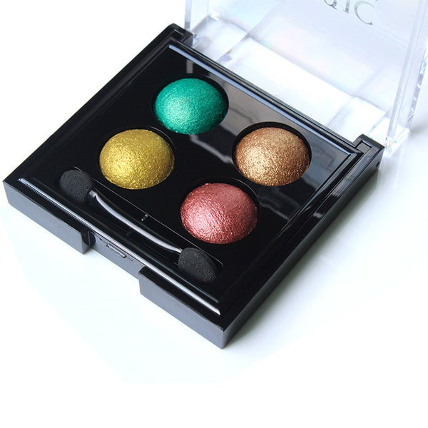 IMAGIC  Professional Eyes Makeup Pigment Eyeshadow 4 Colors Waterproof  Eye Shadow Palette With brushes Beauty