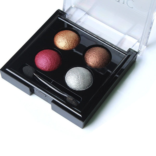 IMAGIC  Professional Eyes Makeup Pigment Eyeshadow 4 Colors Waterproof  Eye Shadow Palette With brushes Beauty