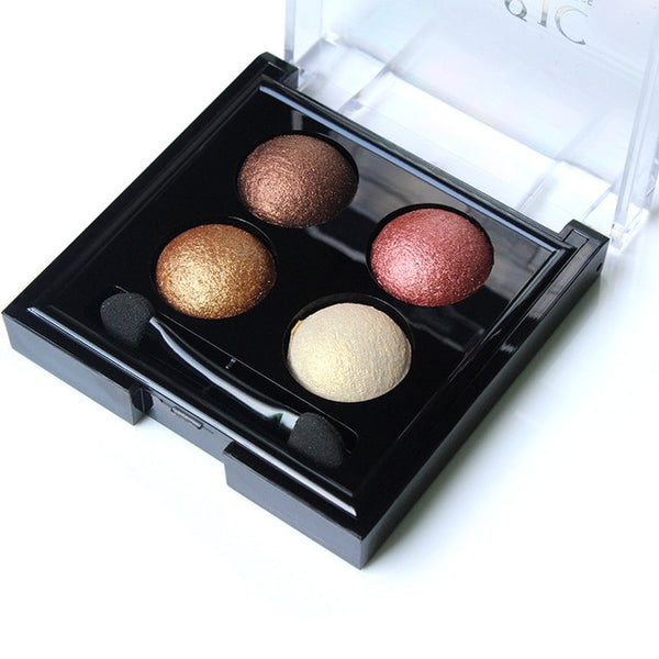 IMAGIC  Professional Eyes Makeup Pigment Eyeshadow 4 Colors Waterproof  Eye Shadow Palette With brushes Beauty